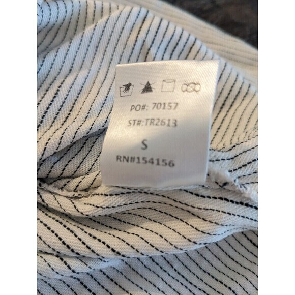 Mod Ref Blue & White Stripe Buttons Tunic shirt Top Size Small Petite Cotton N33 - Picture 6 of 8